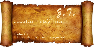 Zabolai Titánia névjegykártya